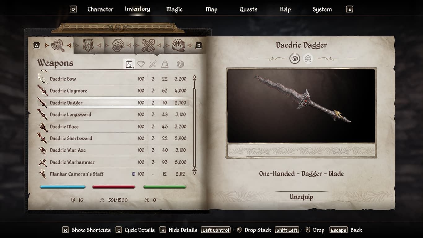 Daggers (Image via Sportskeeda || Bethesda Softworks)